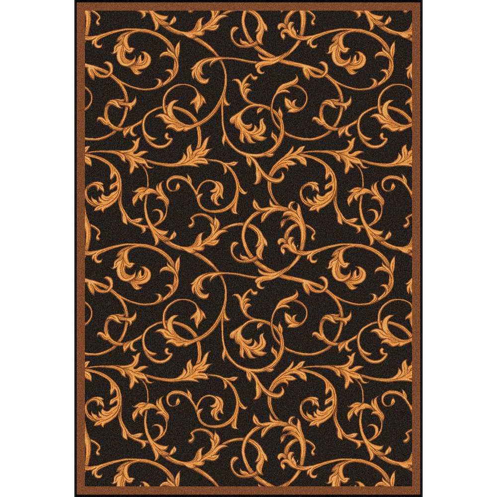 Any Day Matinee Acanthus 10'9" x 13'2" Area Rug in Color Brown