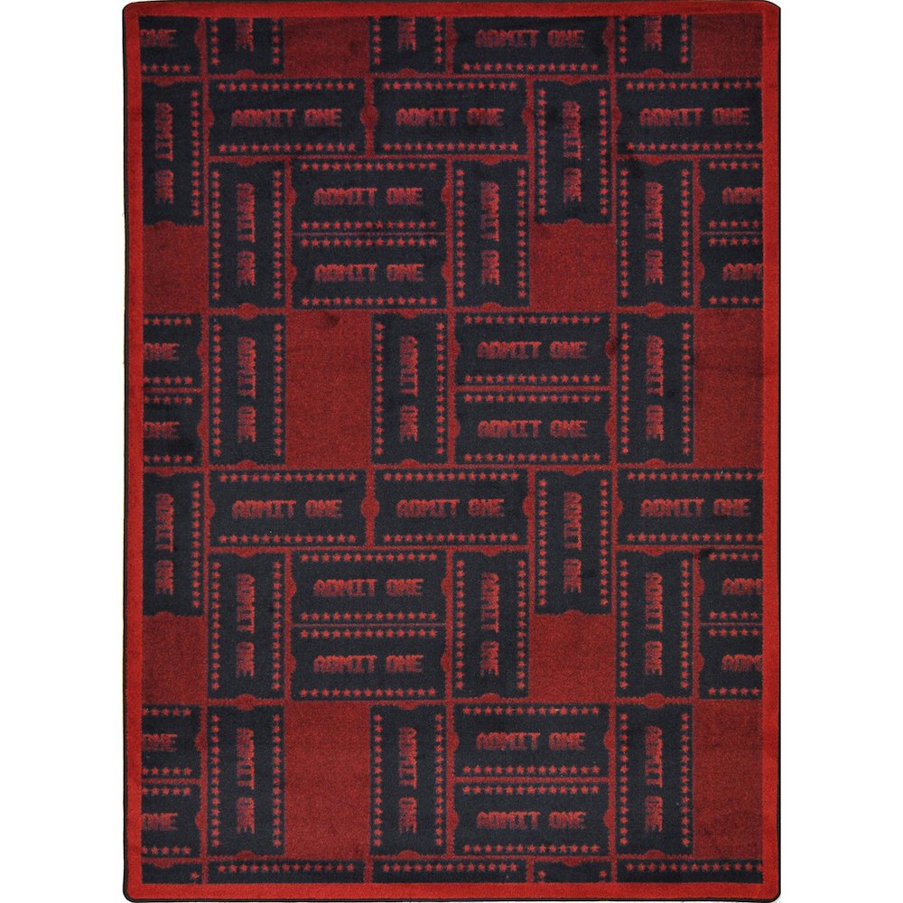 Any Day Matinee Admit One 10'9" x 13'2" Area Rug in Color Burgundy