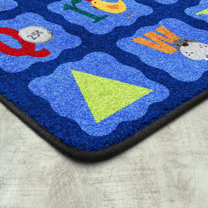 Kid Essentials Alphabet Blues 10'9" x 13'2" Area Rug in Color Multi