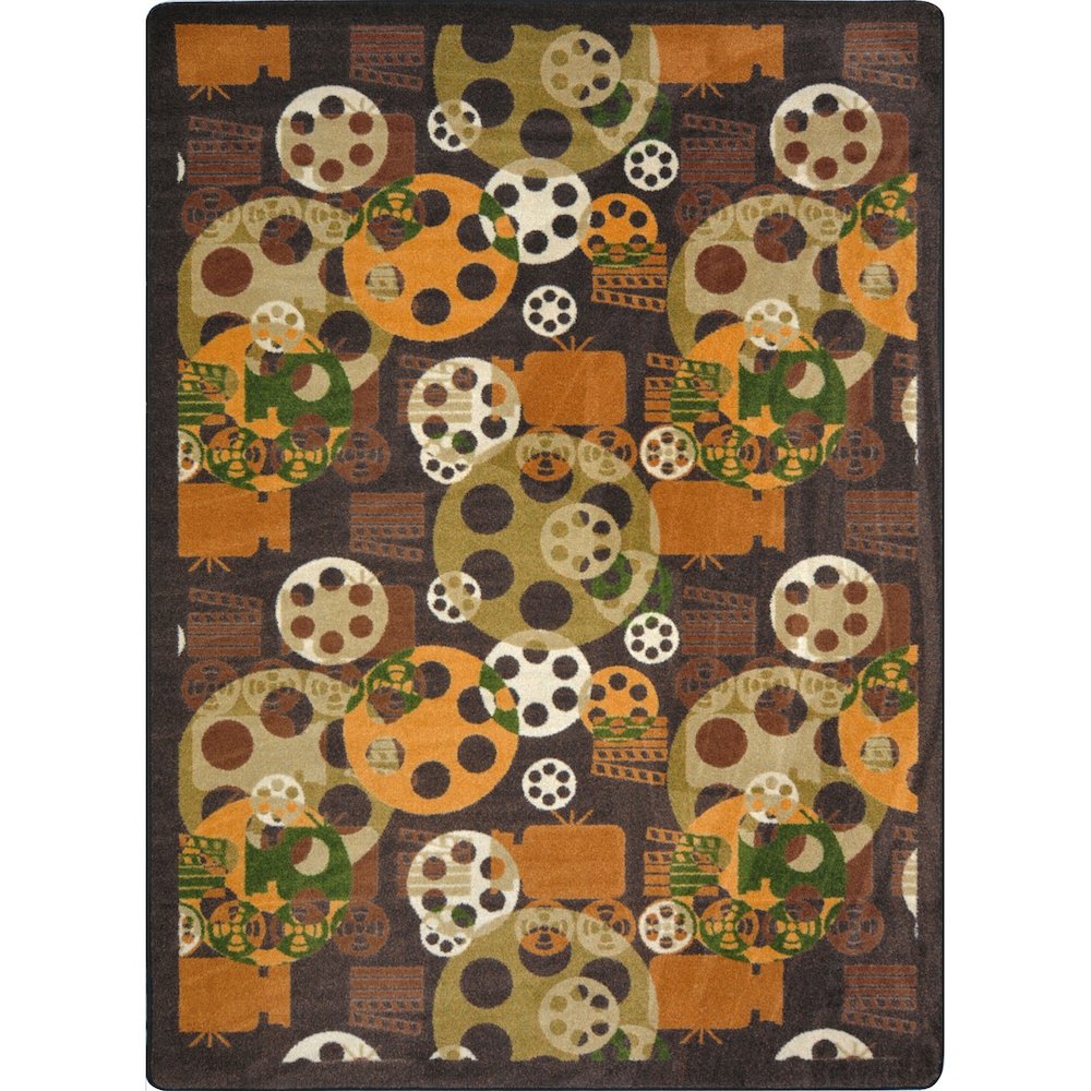 Any Day Matinee Blockbuster 10'9" x 13'2" Area Rug in Color Brown