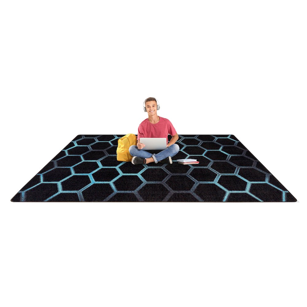 Kid Essentials Breakout 10'9" x 13'2" Area Rug in Color Teal