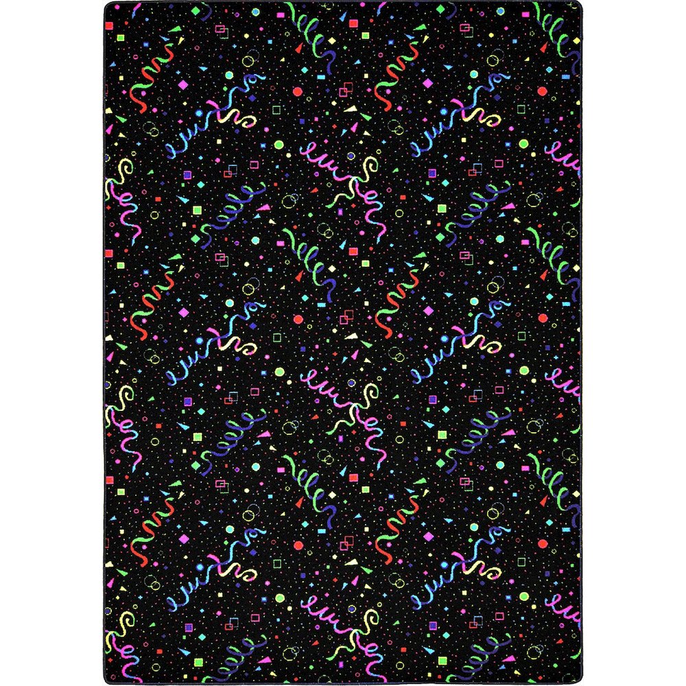 Neon Lights Celebration 12' x 6' Area Rug in Color Fluorescent