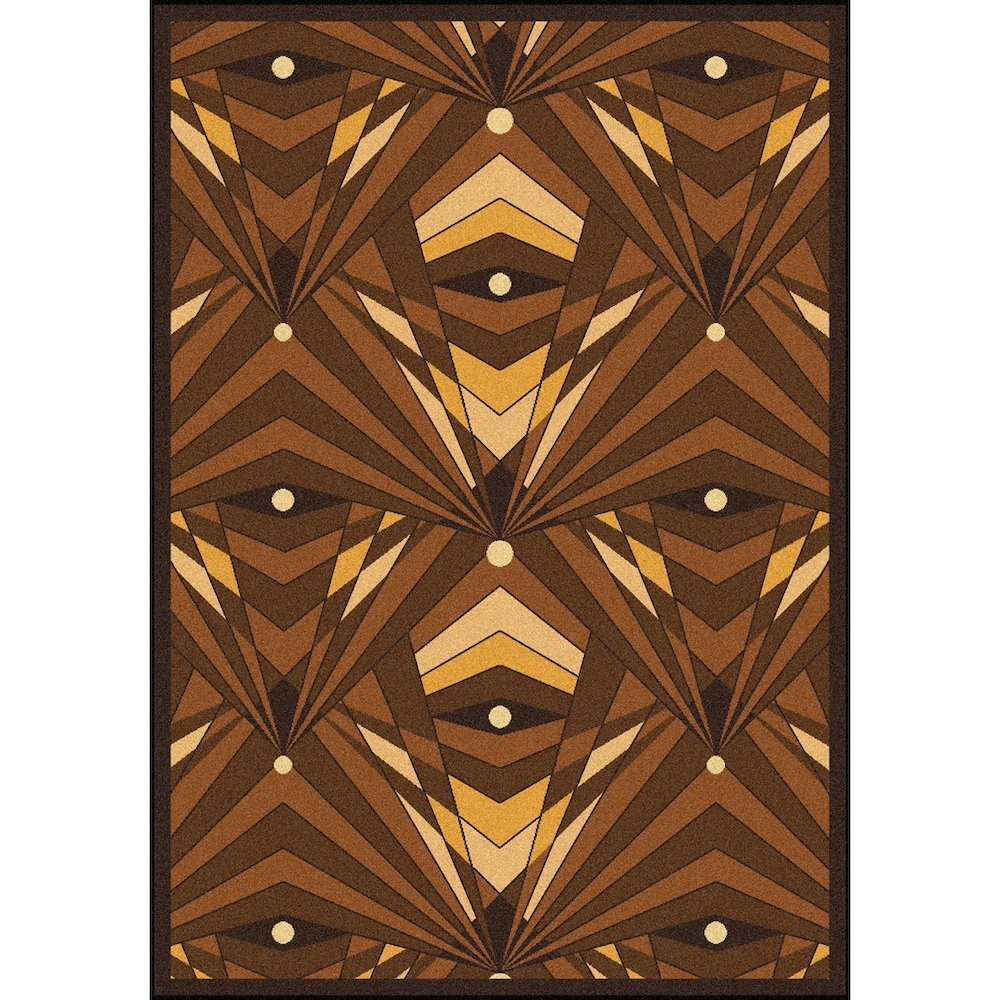Any Day Matinee Deco Strobe 10'9" x 13'2" Area Rug in Color Brown