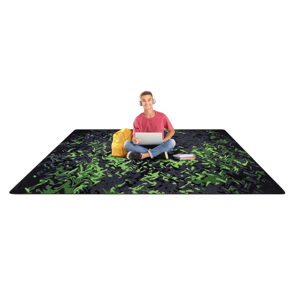 Kid Essentials Eruption 10'9" x 13'2" Area Rug in Color Emerald