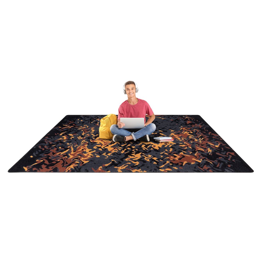 Kid Essentials Eruption 10'9" x 13'2" Area Rug in Color Tangerine