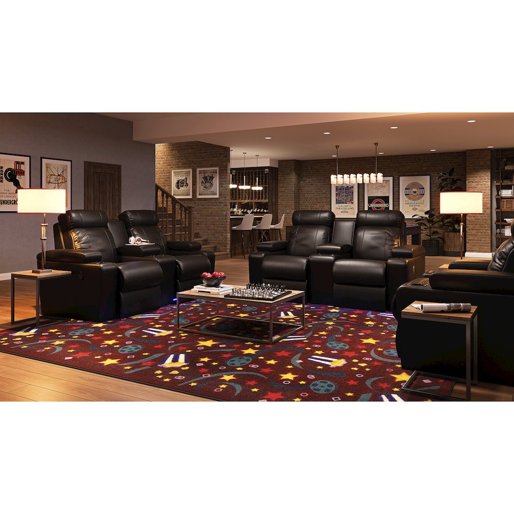 Any Day Matinee Feature Film 10'9" x 13'2" Area Rug in Color Burgundy