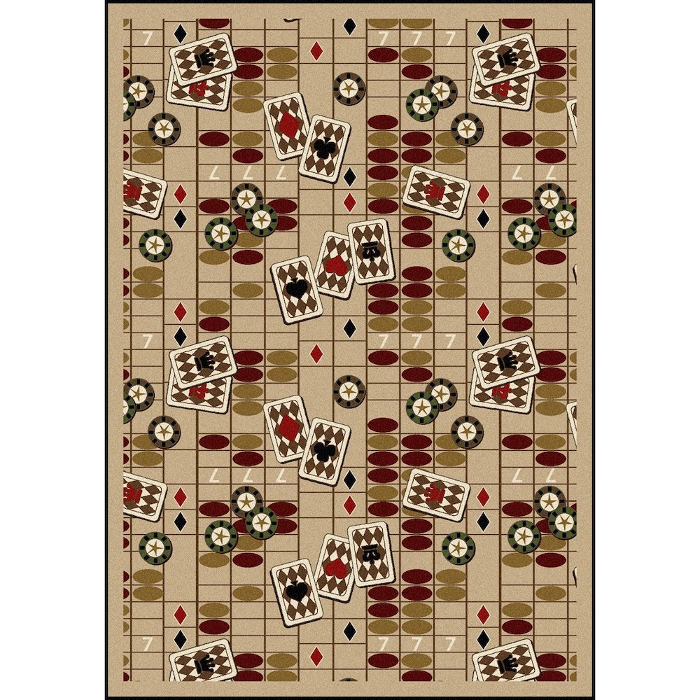 Games People Play Feeling Lucky 10'9" x 13'2" Area Rug in Color Beige