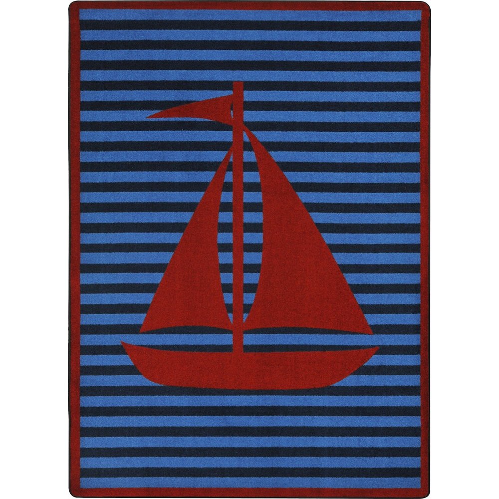 Kid Essentials Following Seas 10'9" x 13'2" Area Rug in Color Red