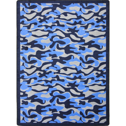 Kaleidoscope Funky Camo 10'9" x 13'2" Area Rug in Color Blue