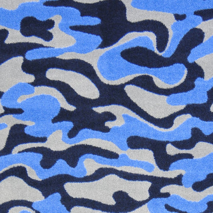 Kaleidoscope Funky Camo 10'9" x 13'2" Area Rug in Color Blue