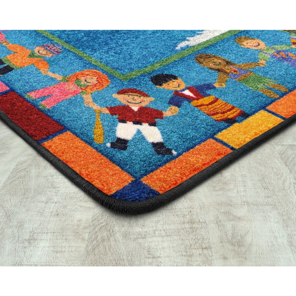 Kid Essentials Hands Around the World 10'9" x 13'2" Area Rug in Color Multi
