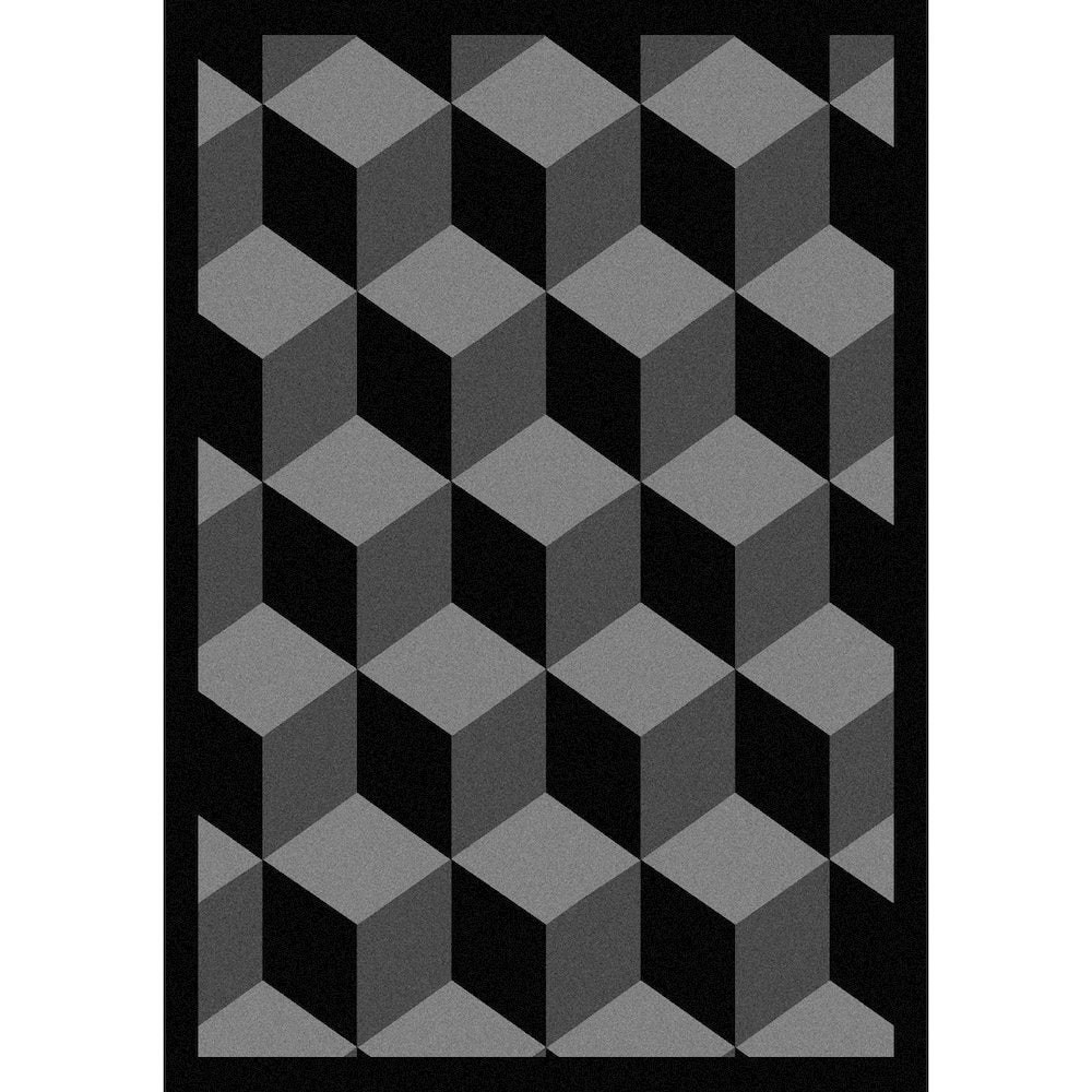 Kaleidoscope Highrise 10'9" x 13'2" Area Rug in Color Black