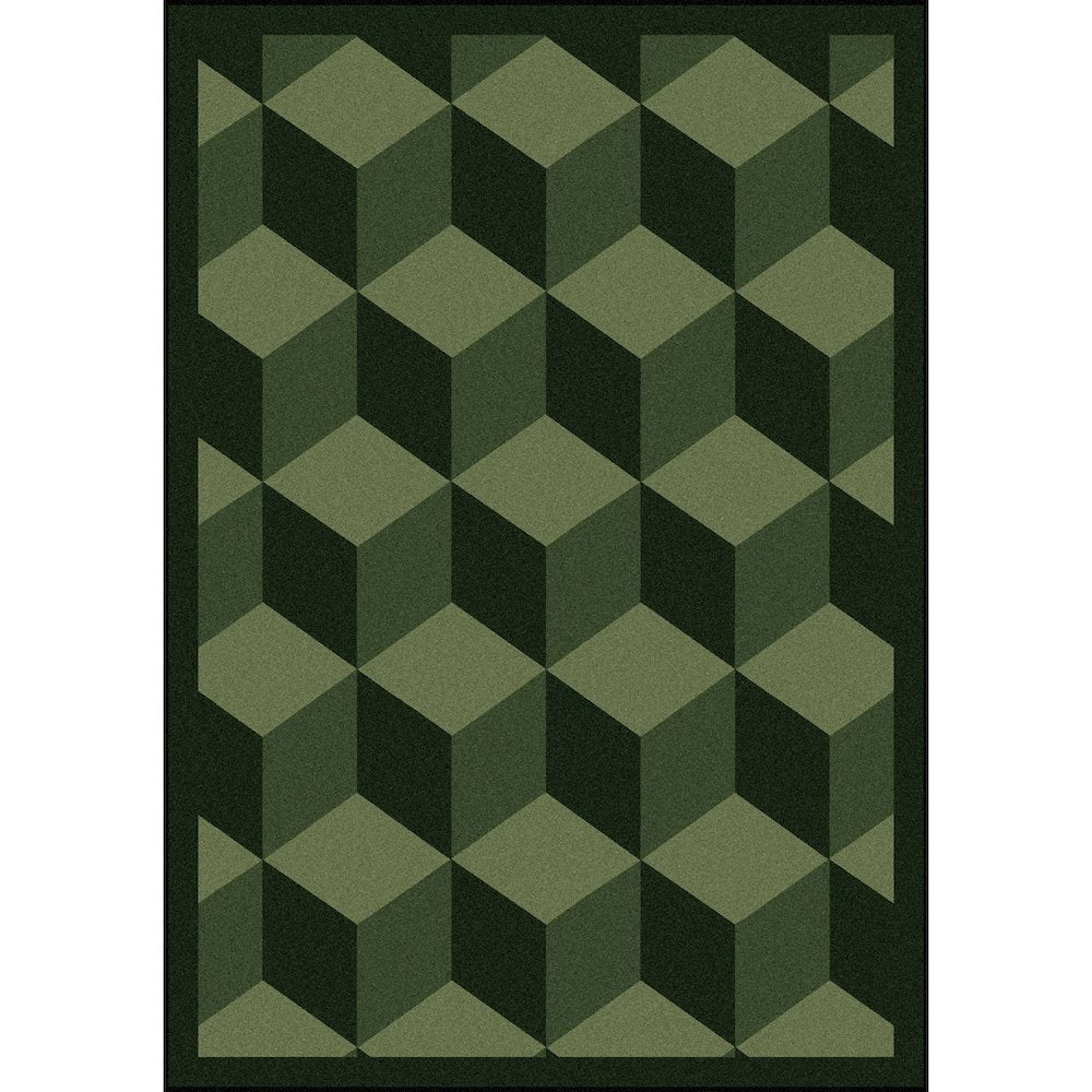 Kaleidoscope Highrise 10'9" x 13'2" Area Rug in Color Emerald