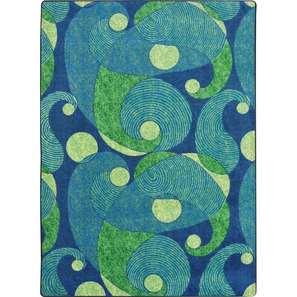 Kid Essentials Jazzy 10'9" x 13'2" Area Rug in Color Blue/Teal
