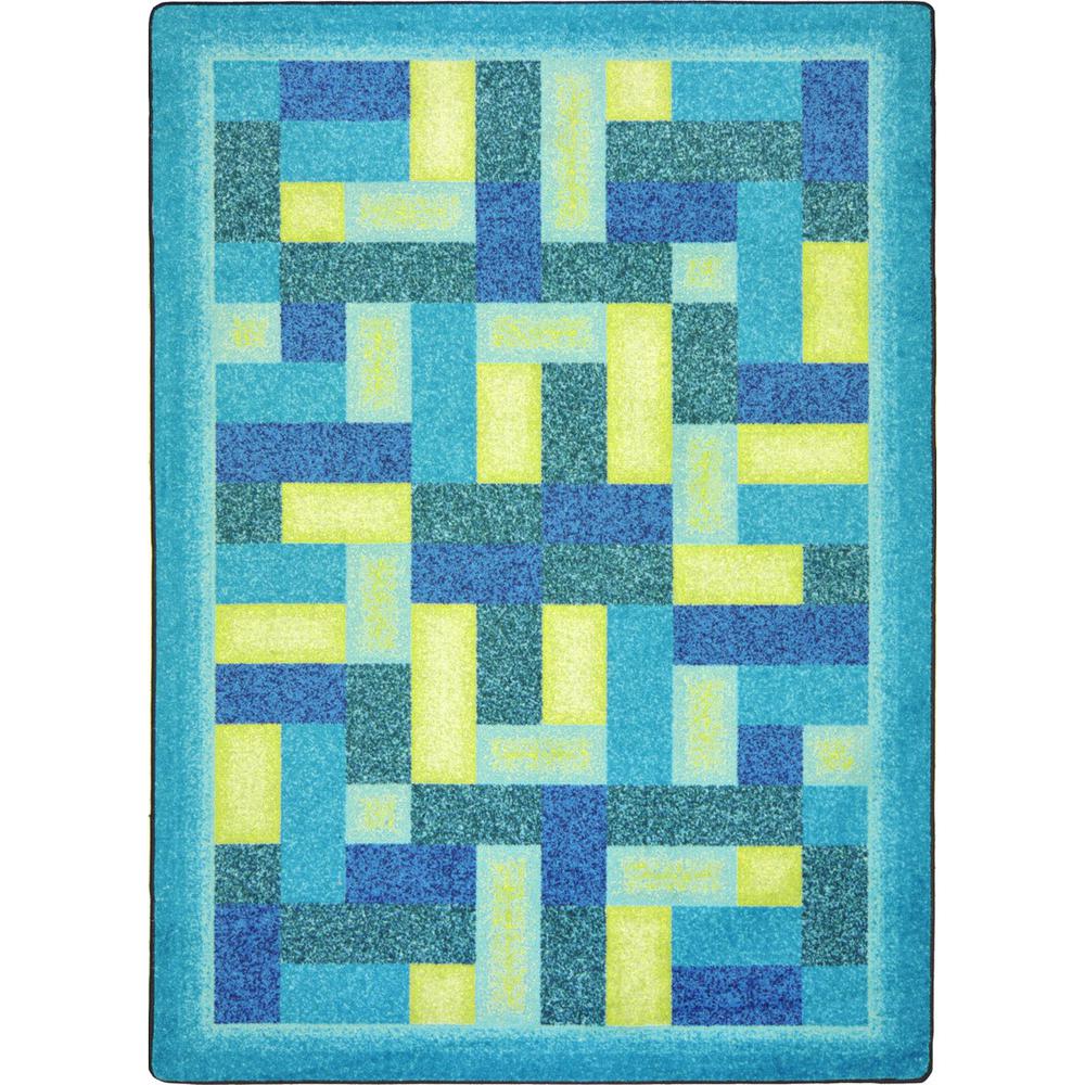 Kid Essentials Off Beat 10'9" x 13'2" Area Rug in Color Teal