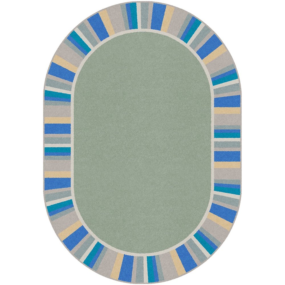 Kid Essentials Off the Cuff 10'9" x 13'2" Oval Area Rug in Color Sage