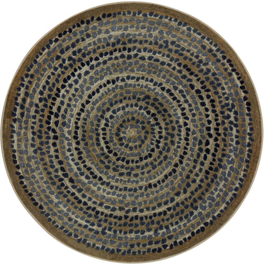 Kid Essentials Peaceful Pebbles 13'2" Round Area Rug in Color Slate