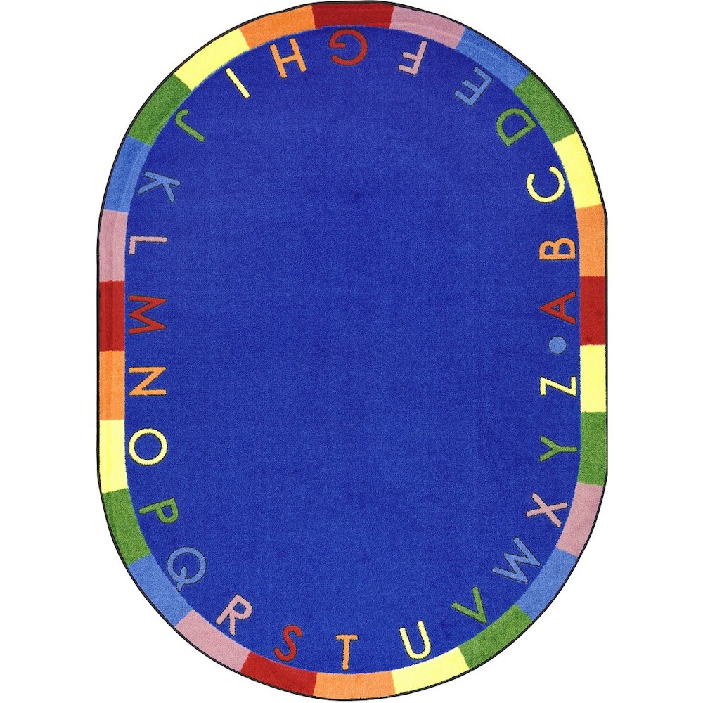 Kid Essentials Rainbow Alphabet 10'9" x 13'2" Oval Area Rug in Color Primary