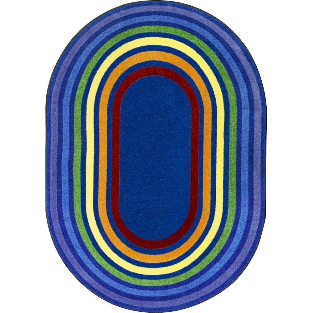 Kid Essentials Rainbow Rings 10'9" x 13'2" Oval Area Rug in Color Multi