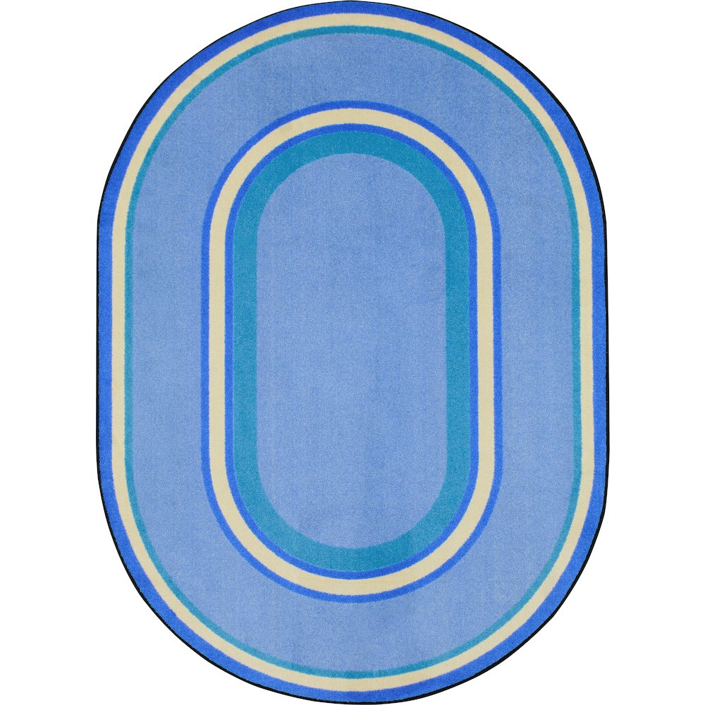 Kid Essentials Ripples 10'9" x 13'2" Oval Area Rug in Color Boy Blue