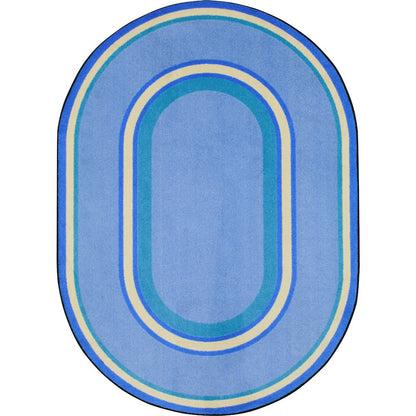 Kid Essentials Ripples 10'9" x 13'2" Oval Area Rug in Color Boy Blue
