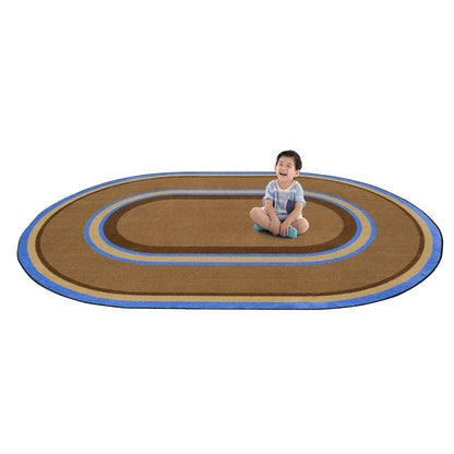 Kid Essentials Ripples 10'9" x 13'2" Oval Area Rug in Color Chocolate