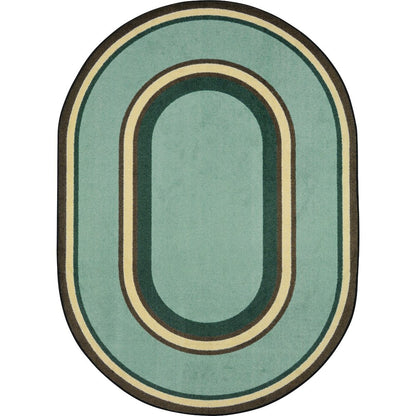 Kid Essentials Ripples 10'9" x 13'2" Oval Area Rug in Color Woodland