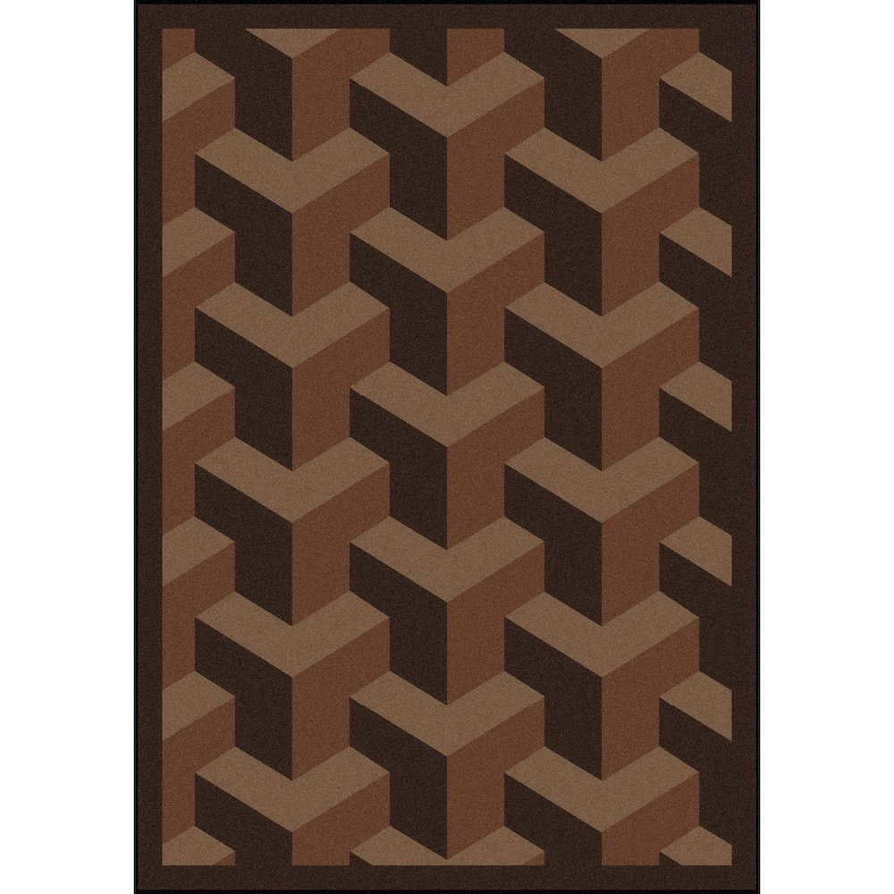 Kaleidoscope Rooftop 10'9" x 13'2" Area Rug in Color Chocolate