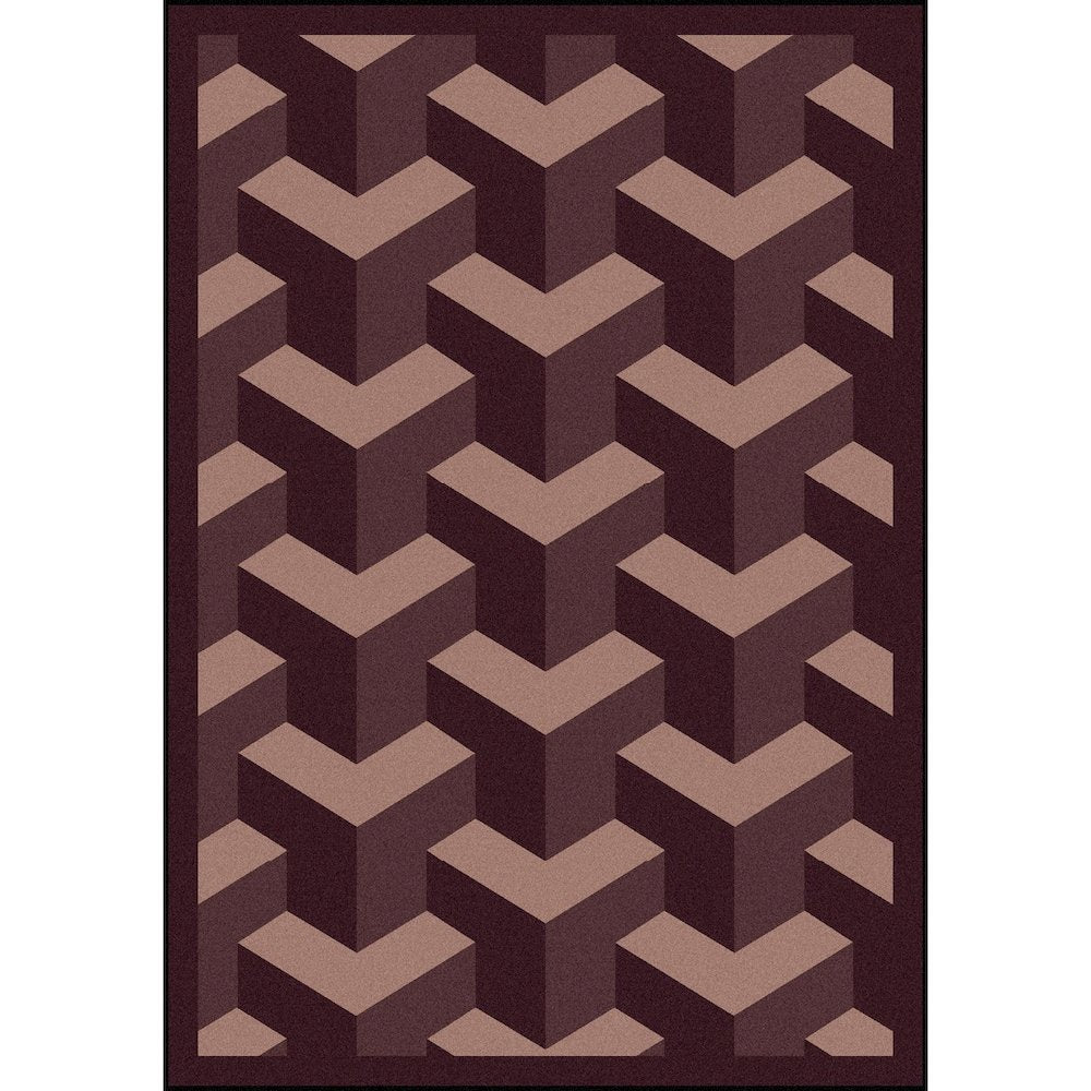 Kaleidoscope Rooftop 10'9" x 13'2" Area Rug in Color Plum