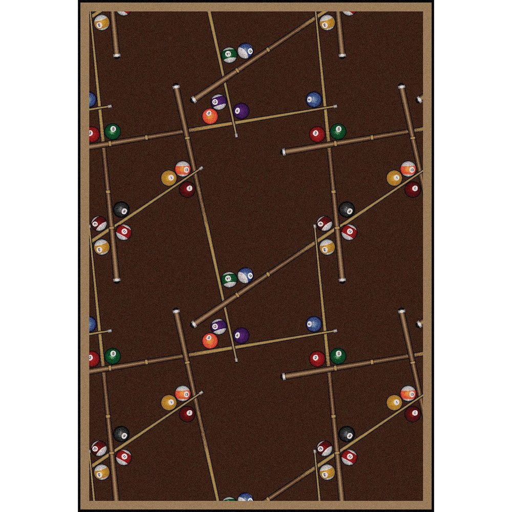 Games People Play Snookered 10'9" x 13'2" Area Rug in Color Chocolate