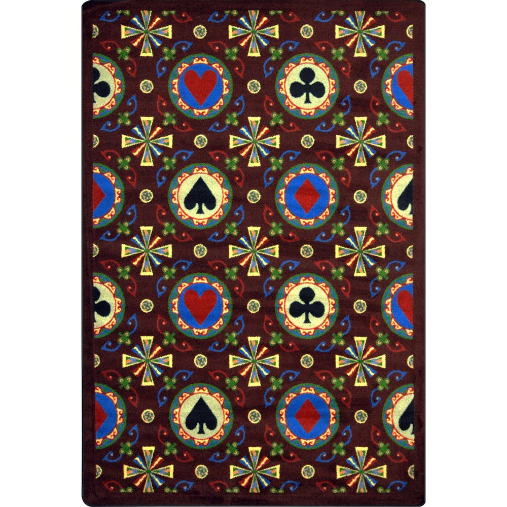 Games People Play Stacked Deck 10'9" x 13'2" Area Rug in Color Burgundy