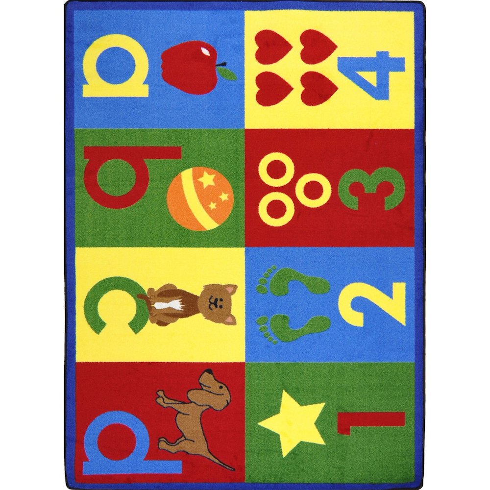 Kid Essentials Toddler Basics 10'9" x 13'2" Area Rug in Color Bold