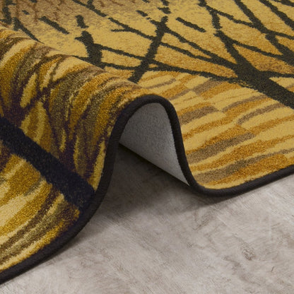 First Take Woodland Way 10'9" x 13'2" Area Rug in Color Goldenrod