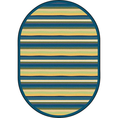 Kid Essentials Yipes Stripes 10'9" x 13'2" Oval Area Rug in Color Bold