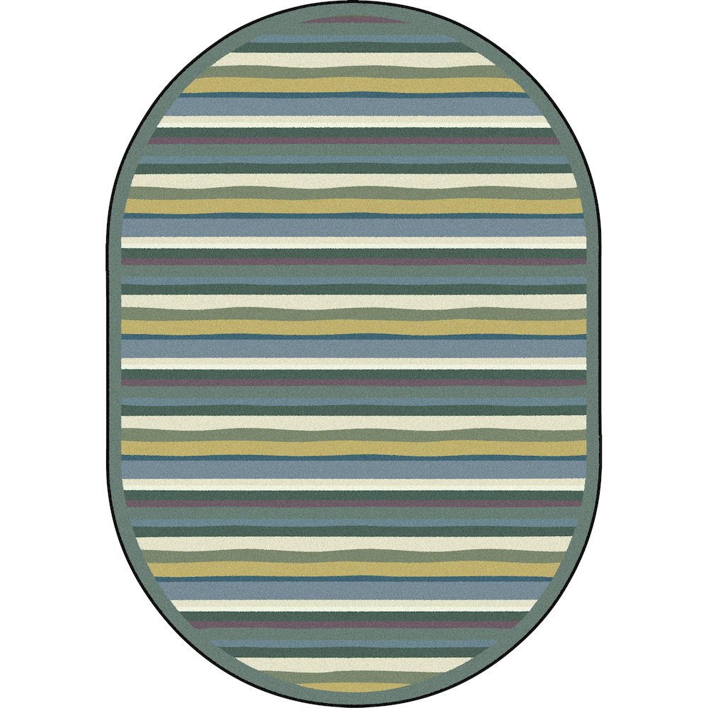 Kid Essentials Yipes Stripes 10'9" x 13'2" Oval Area Rug in Color Soft