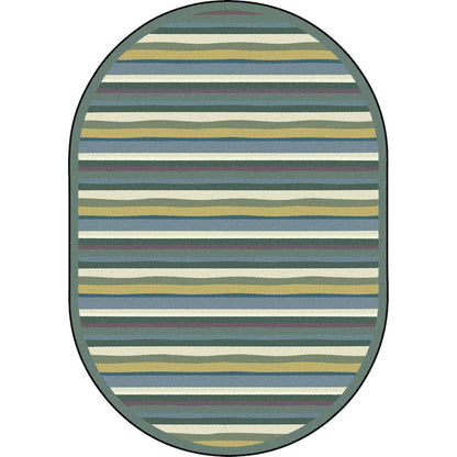 Kid Essentials Yipes Stripes 10'9" x 13'2" Oval Area Rug in Color Soft