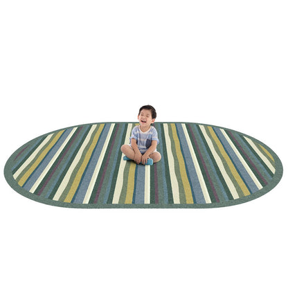 Kid Essentials Yipes Stripes 10'9" x 13'2" Oval Area Rug in Color Soft