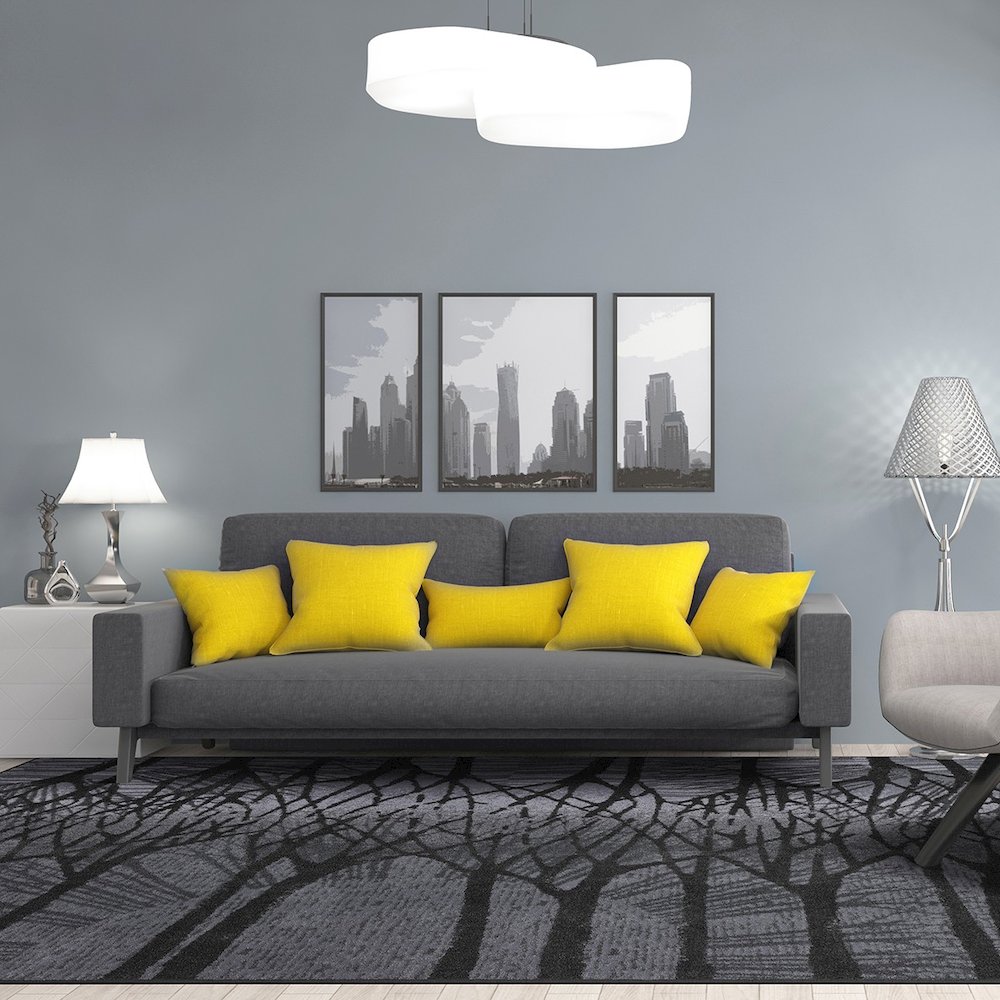 First Take Woodland Way 7'8" x 10'9" Area Rug in Color Goldenrod