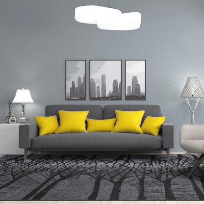 First Take Woodland Way 7'8" x 10'9" Area Rug in Color Goldenrod