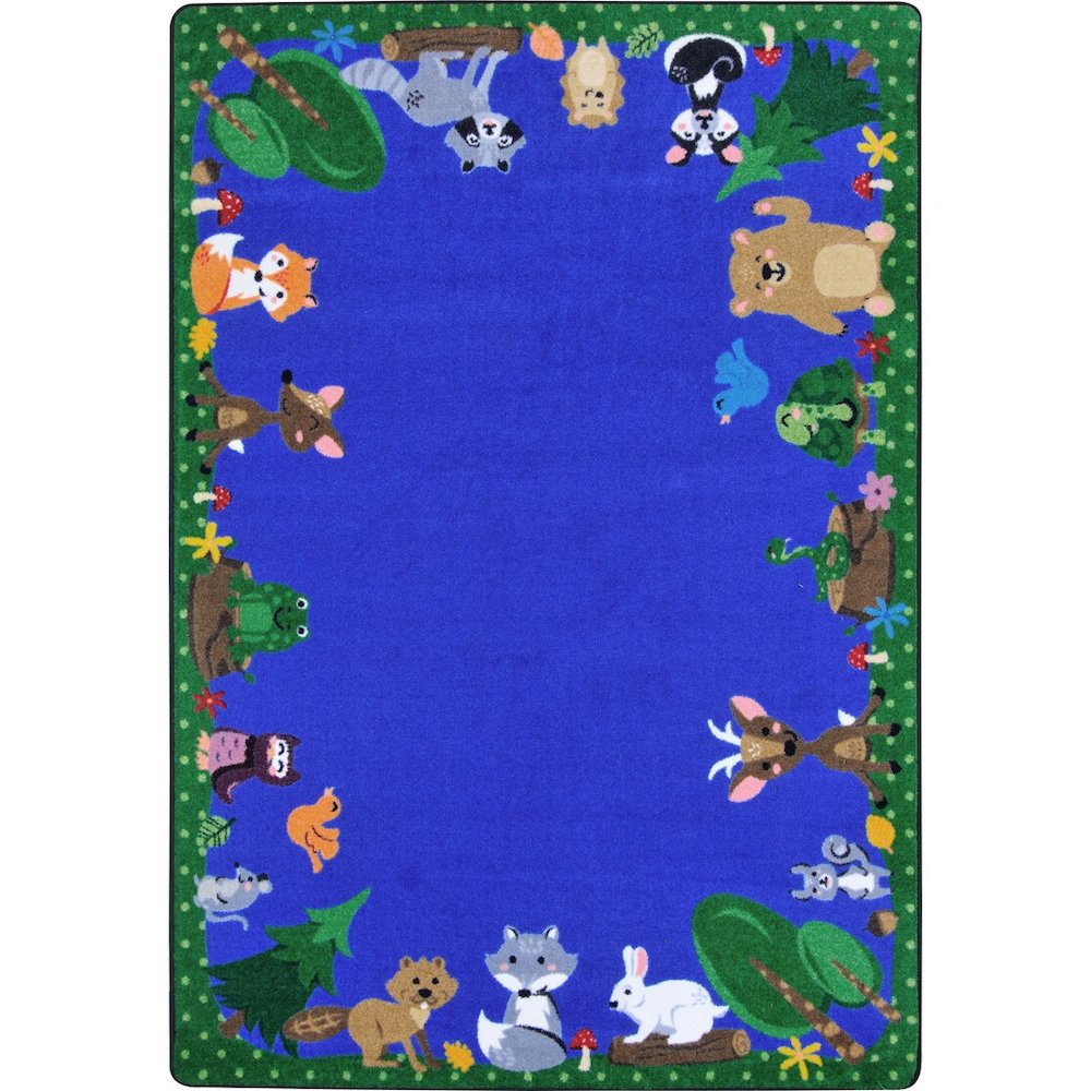 Kid Essentials Animals Among Us 10'9" x 13'2" Oval Area Rug in Color Multi