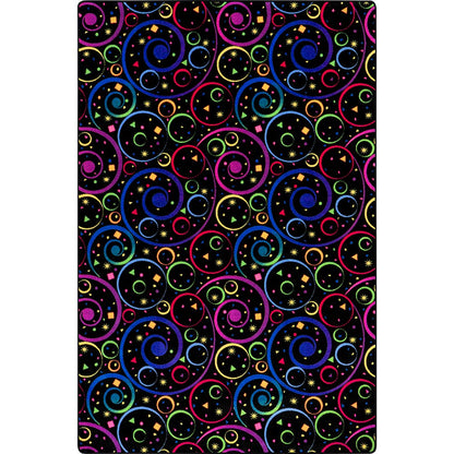 Neon Lights Fun and Games 12' x 12' Area Rug in Color Fluorescent