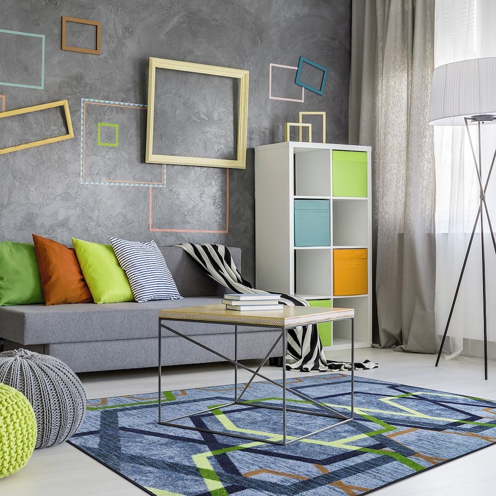 First Take Double Helix 7'8" x 10'9" Area Rug in Color Emerald