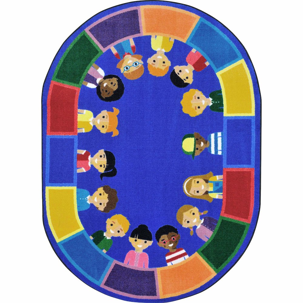 Kid Essentials All of Us Together 10'9" x 13'2" Oval Area Rug in Color Multi