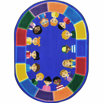 Kid Essentials All of Us Together 10'9" x 13'2" Oval Area Rug in Color Multi