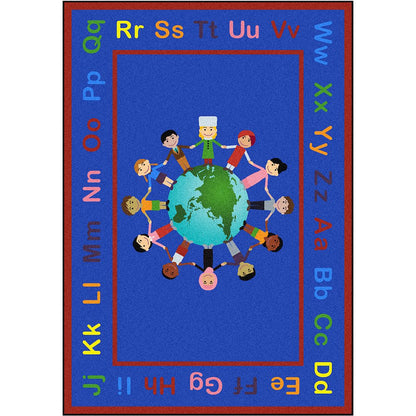 Kid Essentials A World of Friends 5'4" x 7'8" Area Rug in Color Multi