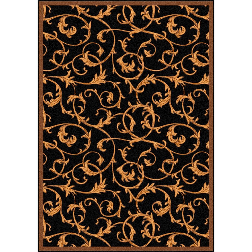 Any Day Matinee Acanthus 3'10" x 5'4" Area Rug in Color Black