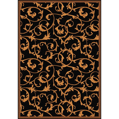 Any Day Matinee Acanthus 3'10" x 5'4" Area Rug in Color Black