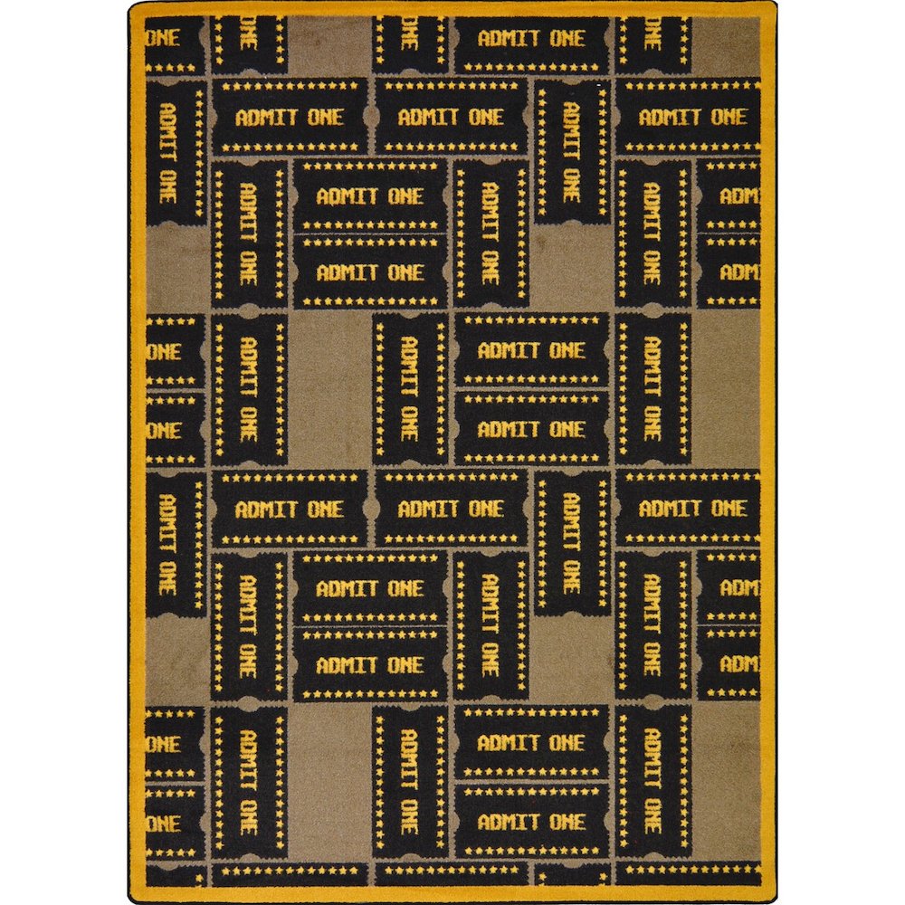 Any Day Matinee Admit One 3'10" x 5'4" Area Rug in Color Brown
