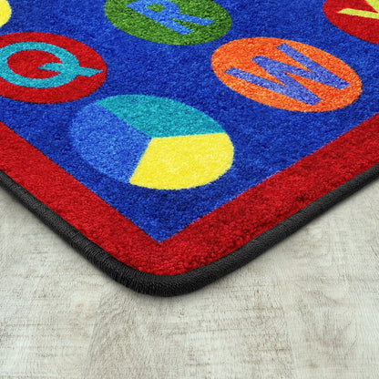 Kid Essentials Alpha-Dots 5'4" x 7'8" Area Rug in Color Multi