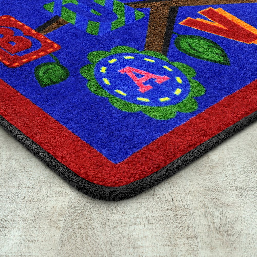 Kid Essentials Alphabet Leaves 2'8" x 3'10" Area Rug in Color Bold